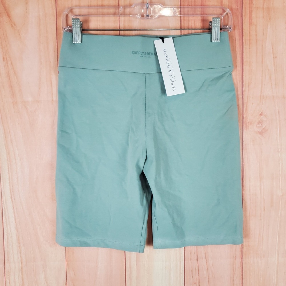 Supply & Demand Jasper Cycling Shorts Women M Cotton Mint Green Stretch Athletic